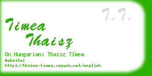 timea thaisz business card